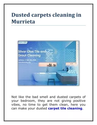 Dusted carpets cleaning in Murrieta