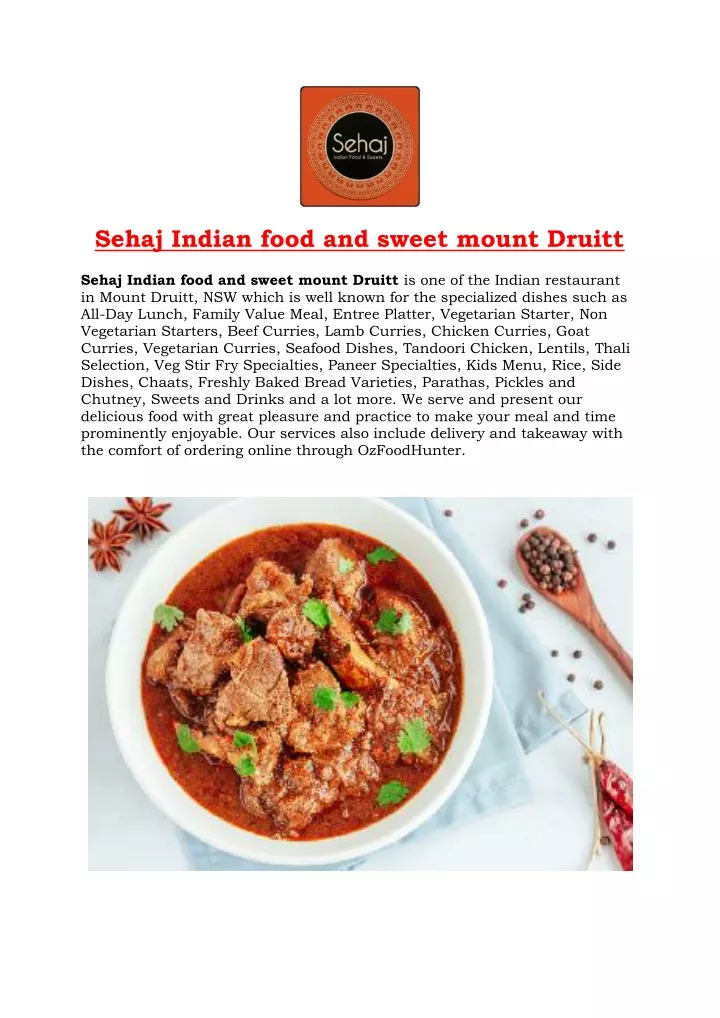 sehaj indian food and sweet mount druitt sehaj