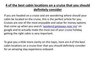 4 of the best cabin locations on a cruise that you should definitely consider