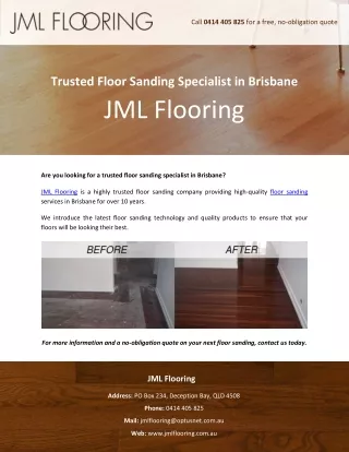 Trusted Floor Sanding Specialist in Brisbane