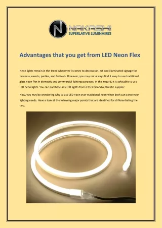 Advantages that you get from LED Neon Flex