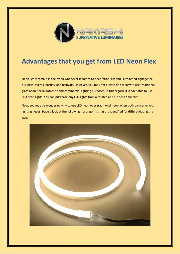 advantages that you get from led neon flex