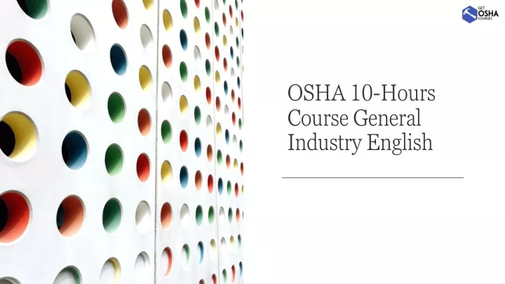 osha 10 hours course general industry english