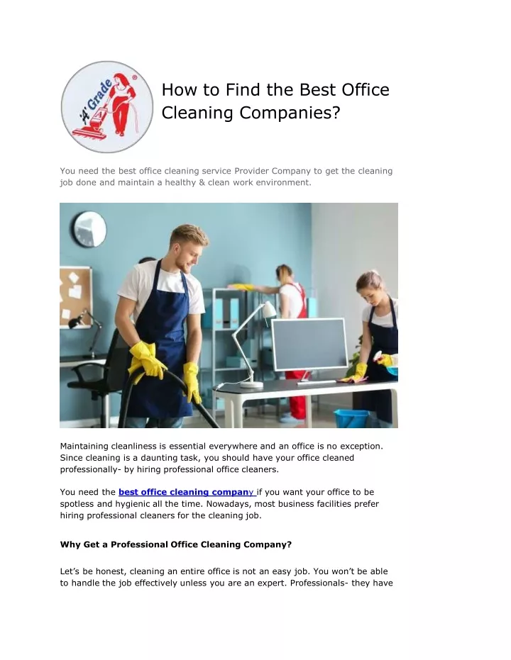 how to find the best office cleaning companies