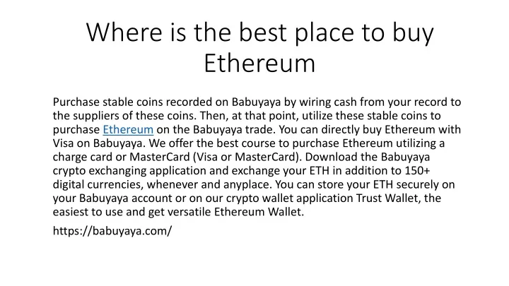 where is the best place to buy ethereum