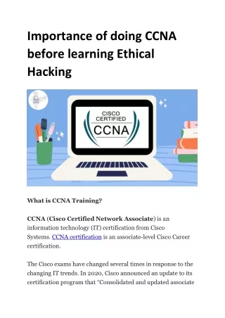Importance of doing CCNA before learning Ethical Hacking