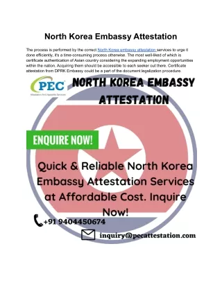 North Korea Embassy Attestation