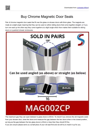 Buy Chrome Magnetic Door Seals