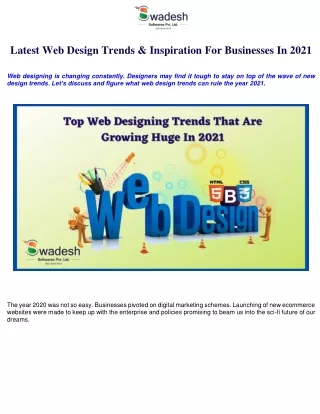 Latest Web Design Trends & Inspiration For Businesses In 2021