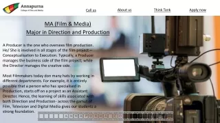 MA (Film & Media)- Major in Direction and Production - Annapurna College of Film and Media