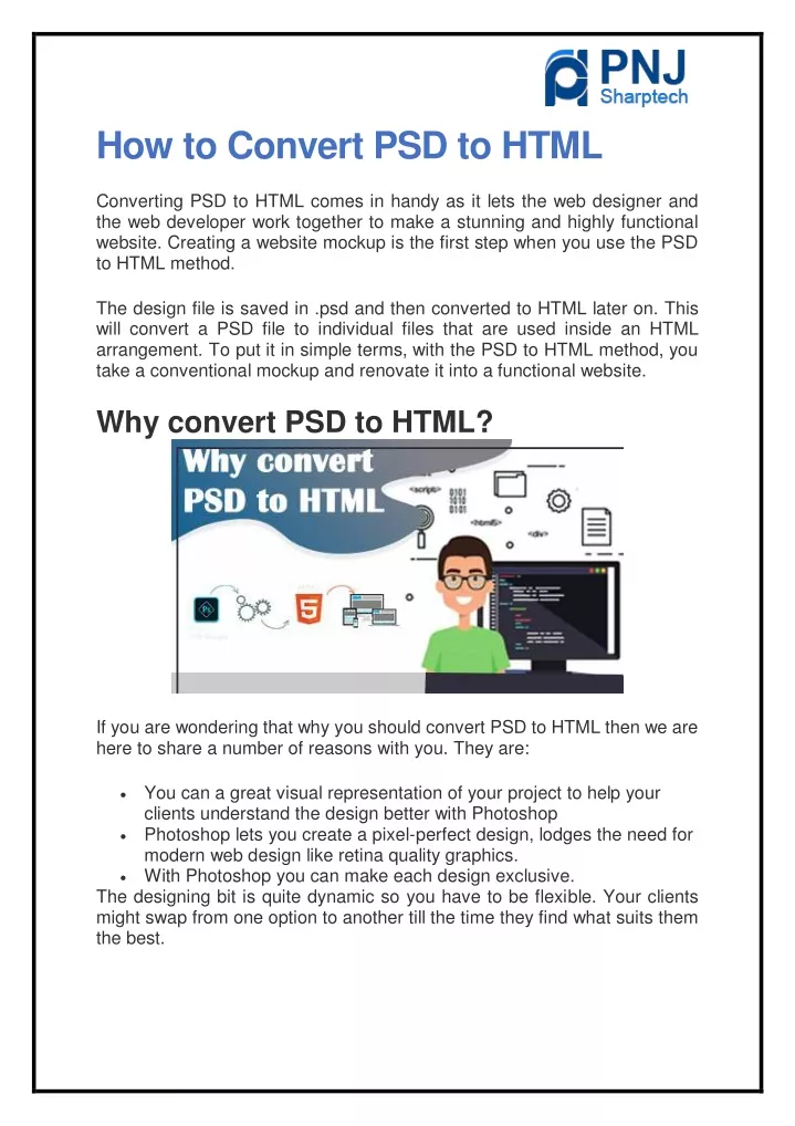 how to convert psd to html