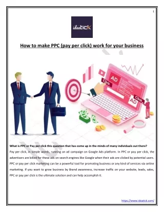 How to make PPC (pay per click) work for your business