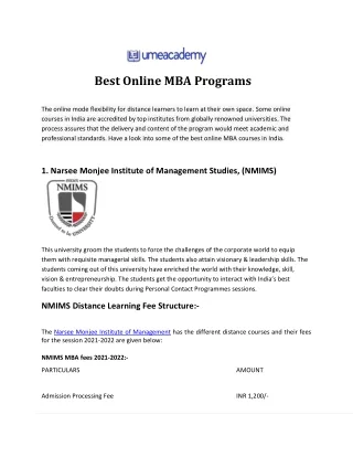 best online mba programs