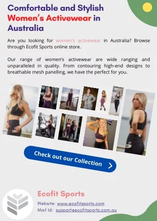 Comfortable and Stylish Women’s Activewear in Australia