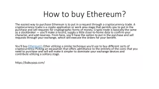 how to buy ethereum