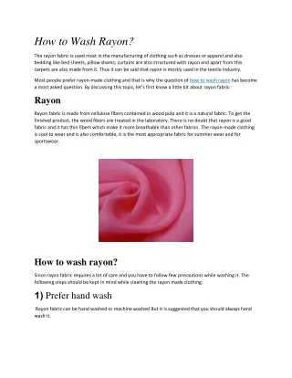 how to wash rayon