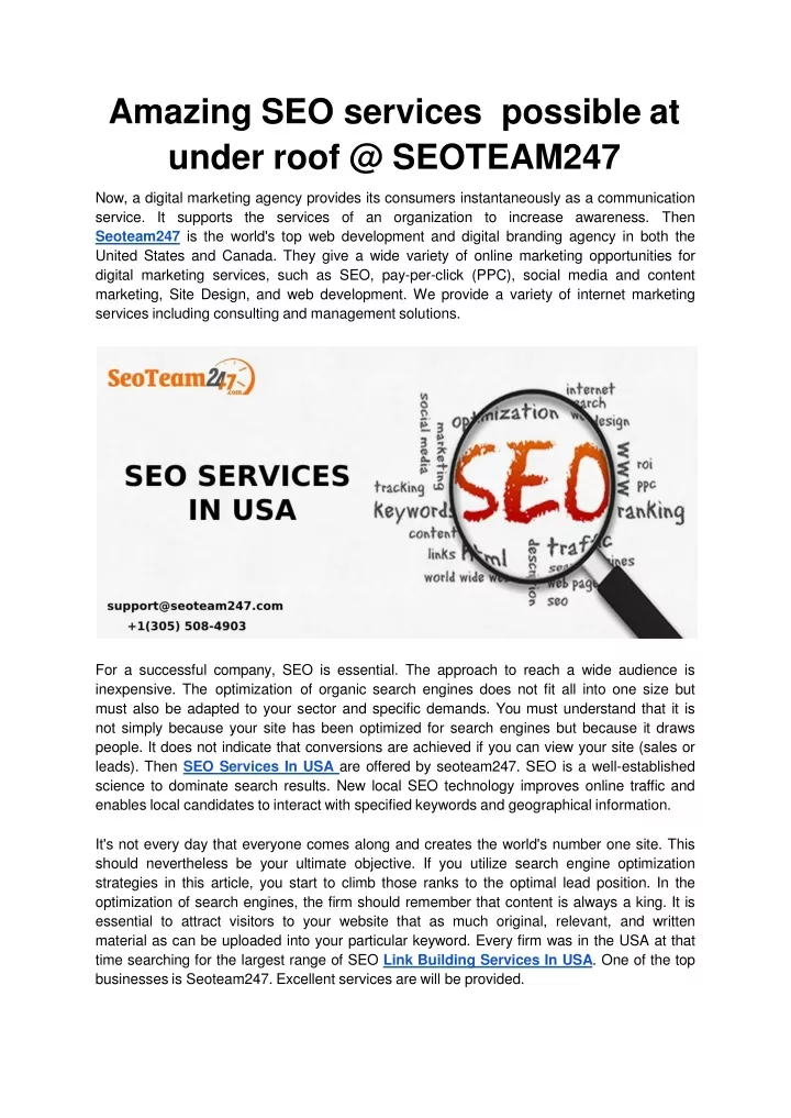 amazing seo services possible at under roof