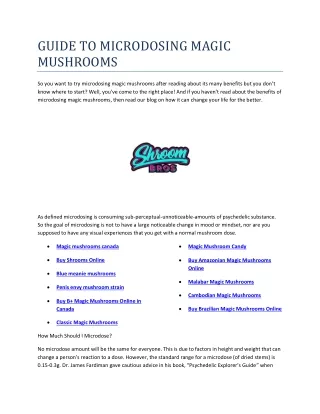 guide to microdosing magic mushrooms