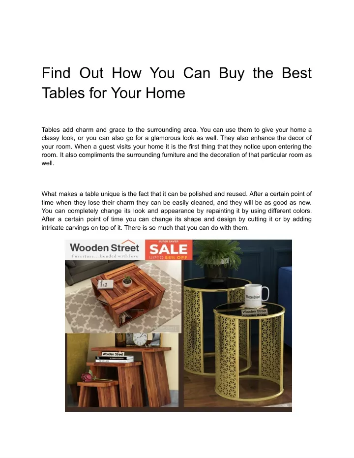 find out how you can buy the best tables for your