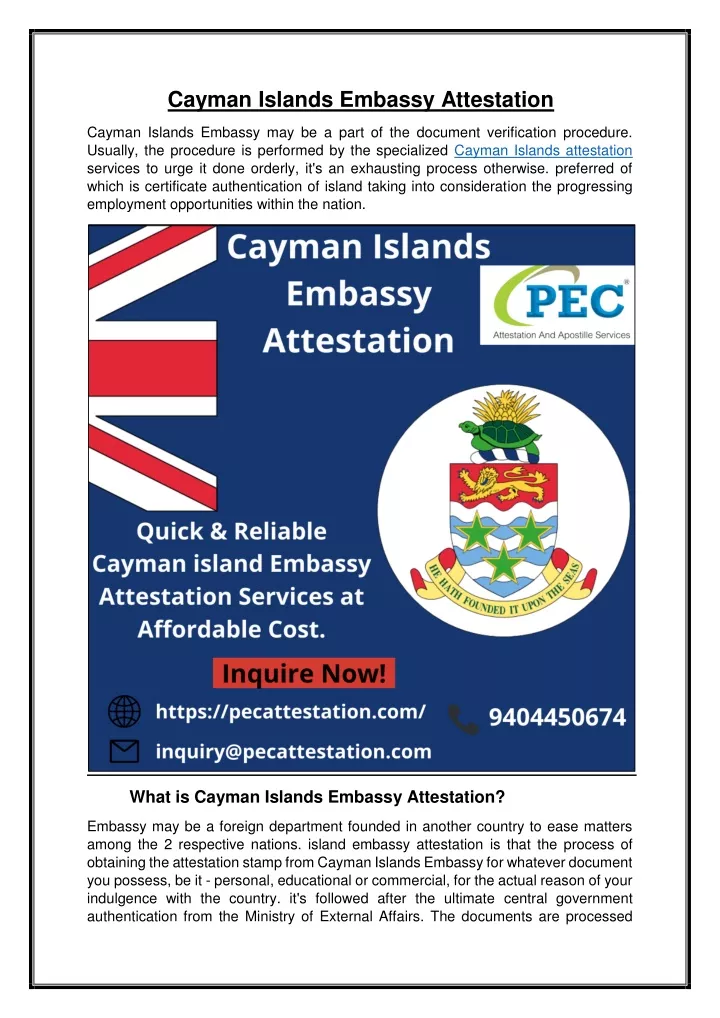 cayman islands embassy attestation