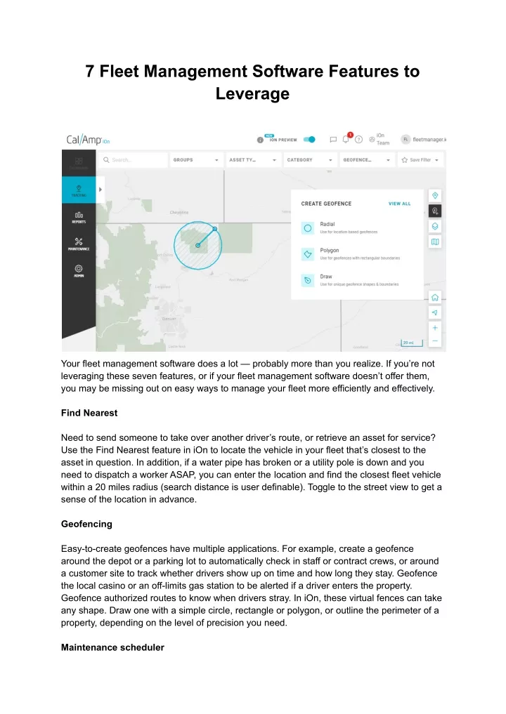 7 fleet management software features to leverage