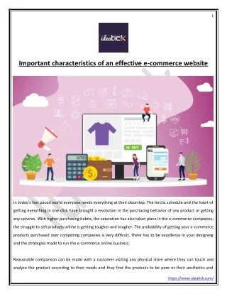Important characteristics of an effective e-commerce website