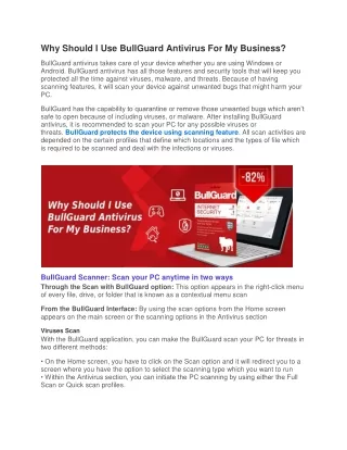 why should i use bullguard antivirus