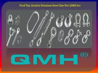 Find Top Quality Stainless Steel Eye Nut QMH Inc