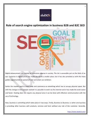 Role of search engine optimization in business B2B and B2C SEO