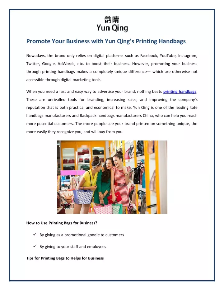 promote your business with yun qing s printing