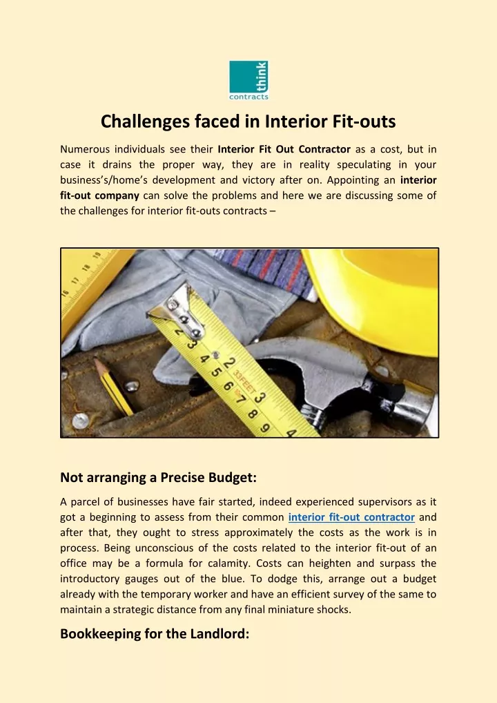 challenges faced in interior fit outs