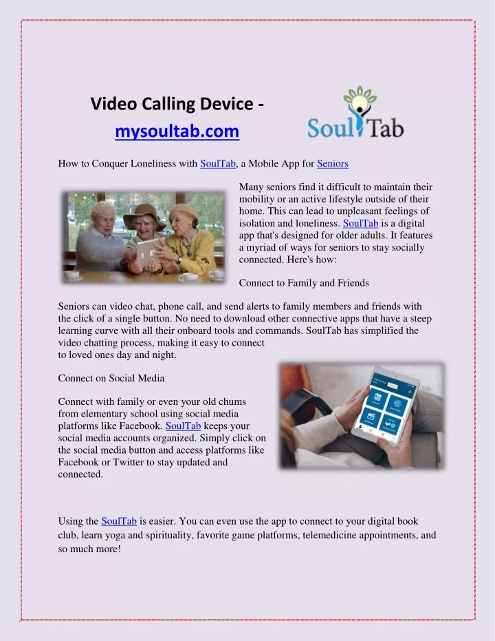 video calling device mysoultab com