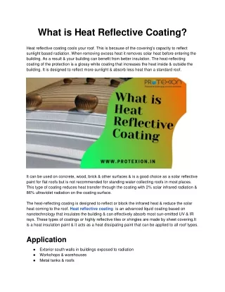 what is heat reflective coating