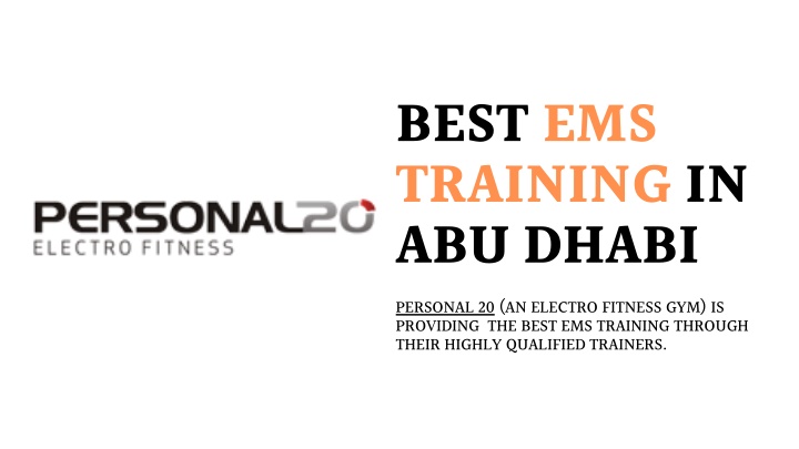 best ems training in abu dhabi personal