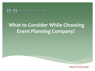 What to Consider While Choosing Event Planning Company