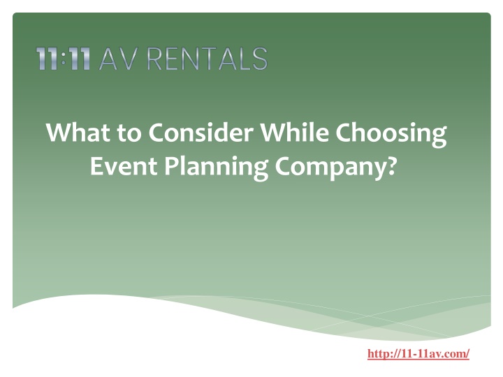 what to consider while choosing event planning