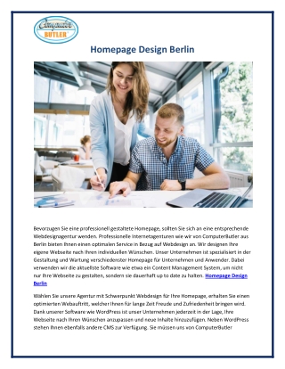 Homepage Design Berlin