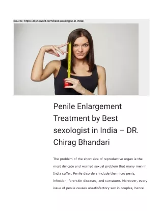 Penile Enlargement Treatment by Best sexologist in India – DR. Chirag Bhandari