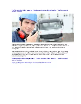 Traffic marshal ticket training