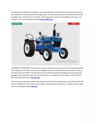 the tractors of farmrac are available