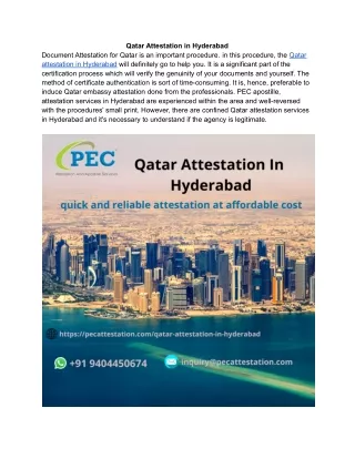 Qatar Attestation in Hyderabad