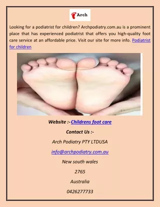 Childrens foot care sddfd