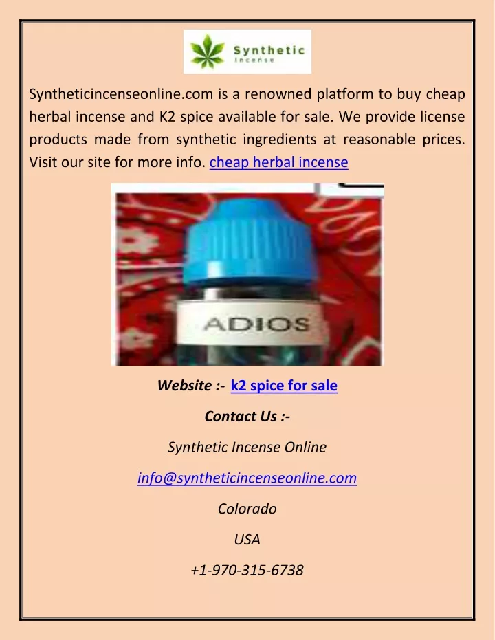 syntheticincenseonline com is a renowned platform