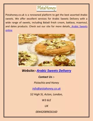 Arabic Sweets Delivery dd