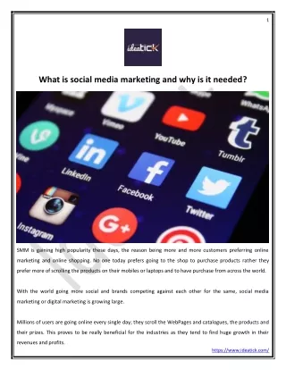 What is social media marketing and why is it needed