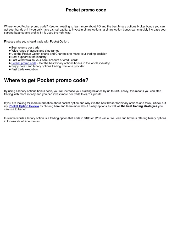 pocket promo code