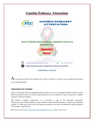 Gambia Embassy Attestation Blog