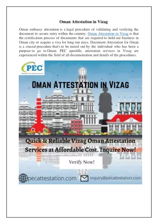 Oman Attestation in Vizag