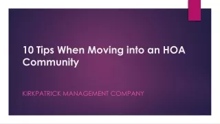 10 tips when moving into an hoa community