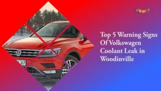 Top 5 Warning Signs Of Volkswagen Coolant Leak in Woodinville